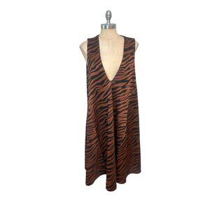 House Of Lancry Animal Print Oversized Sleeveless Dress Small NWT
